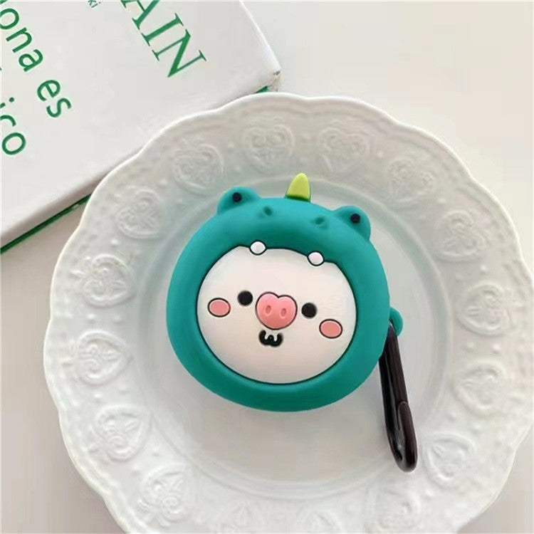 For Samsung Galaxy Buds2 Pro Bluetooth Earphone Silicone Case Cute Cartoon Anti-Drop Cover - Pink Pig