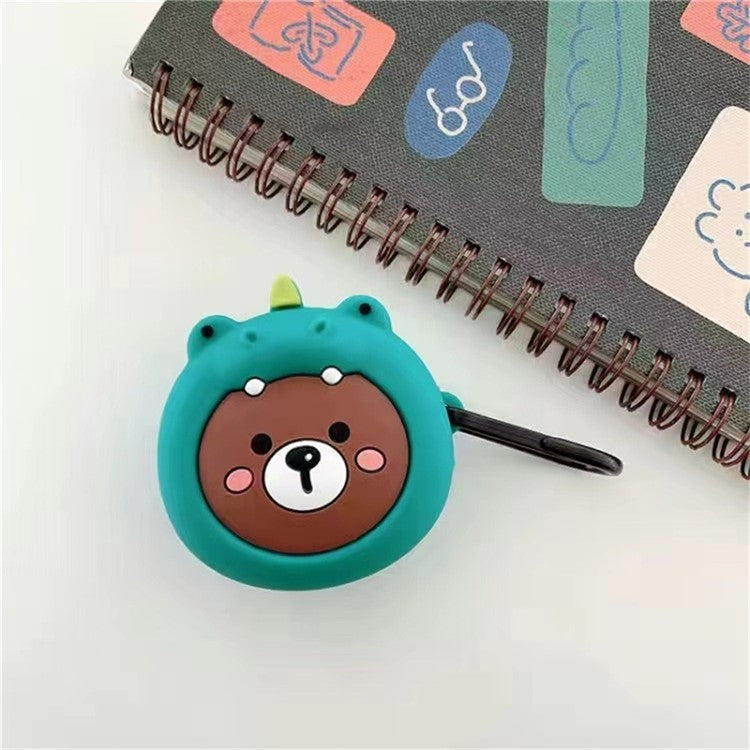 For Samsung Galaxy Buds2 Pro Bluetooth Earphone Silicone Case Cute Cartoon Anti-Drop Cover - Brown Bear