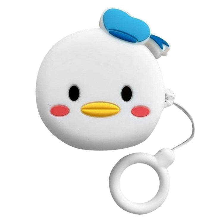 For Samsung Galaxy Buds2 Pro Bluetooth Earphone Silicone Case Cute Cartoon Anti-Drop Cover - Duck with Blue Hat