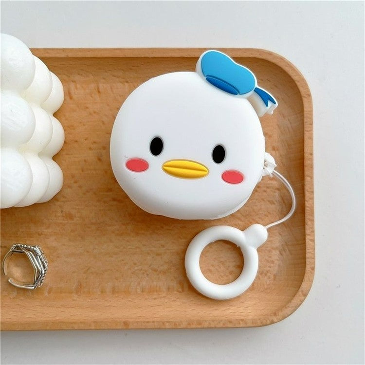 For Samsung Galaxy Buds2 Pro Bluetooth Earphone Silicone Case Cute Cartoon Anti-Drop Cover - Duck with Blue Hat