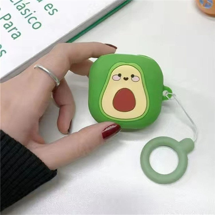 For Samsung Galaxy Buds2 Pro Bluetooth Earphone Silicone Case Cute Cartoon Anti-Drop Cover - Avocado