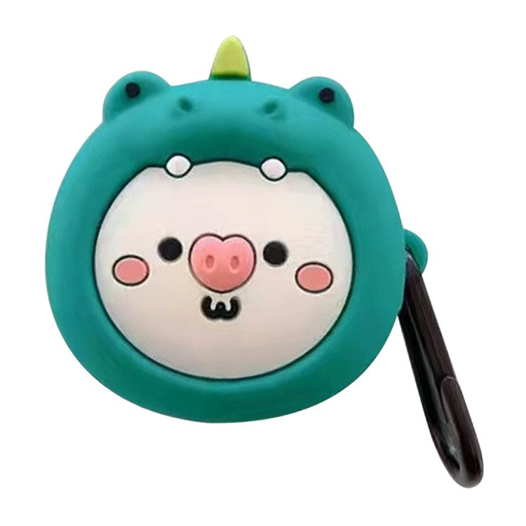 For Samsung Galaxy Buds2 Bluetooth Earphone Cartoon Silicone Case Lovely Anti-Drop Cover - Pink Pig