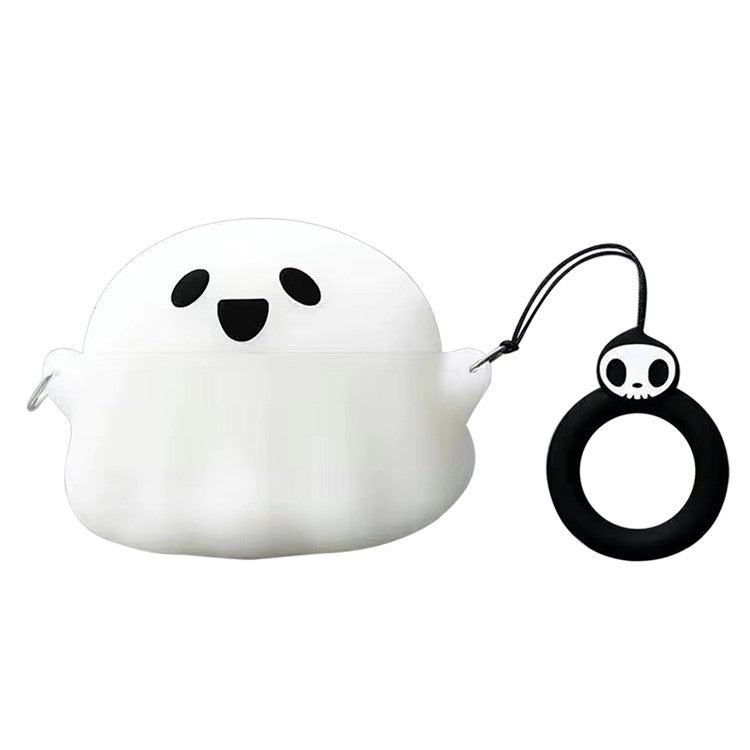 Silicone Case for Samsung Galaxy Buds2 Pro Bluetooth Earphone Cartoon Protection Cover - White Ghost