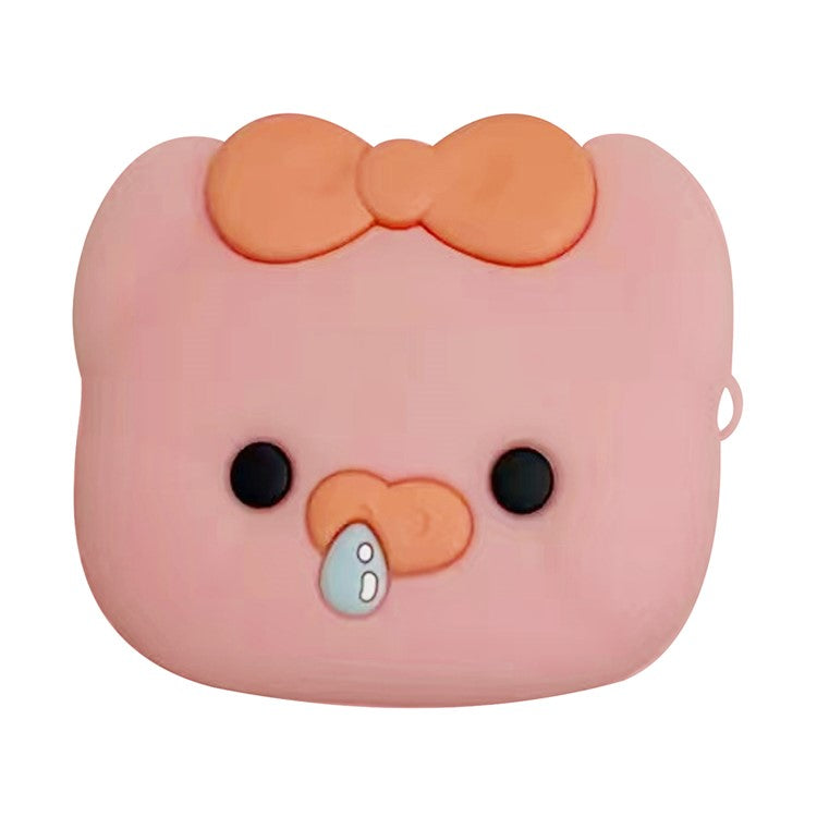 For Samsung Galaxy Buds2 Cartoon Shape Earphone Cover Silicone Case - Bowknot Pig