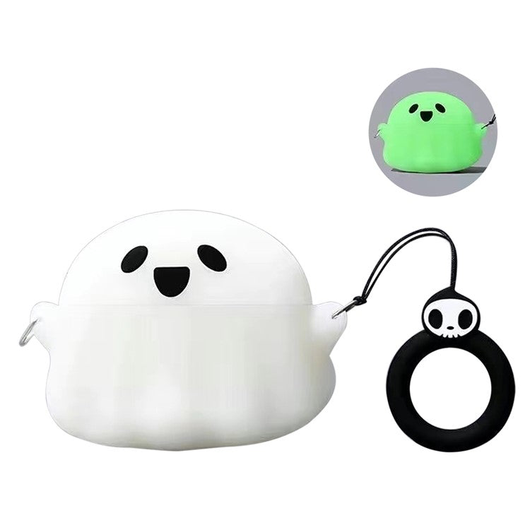 Silicone Case for Samsung Galaxy Buds FE Cartoon Bluetooth Earphone Protective Sleeve - Luminous Ghost