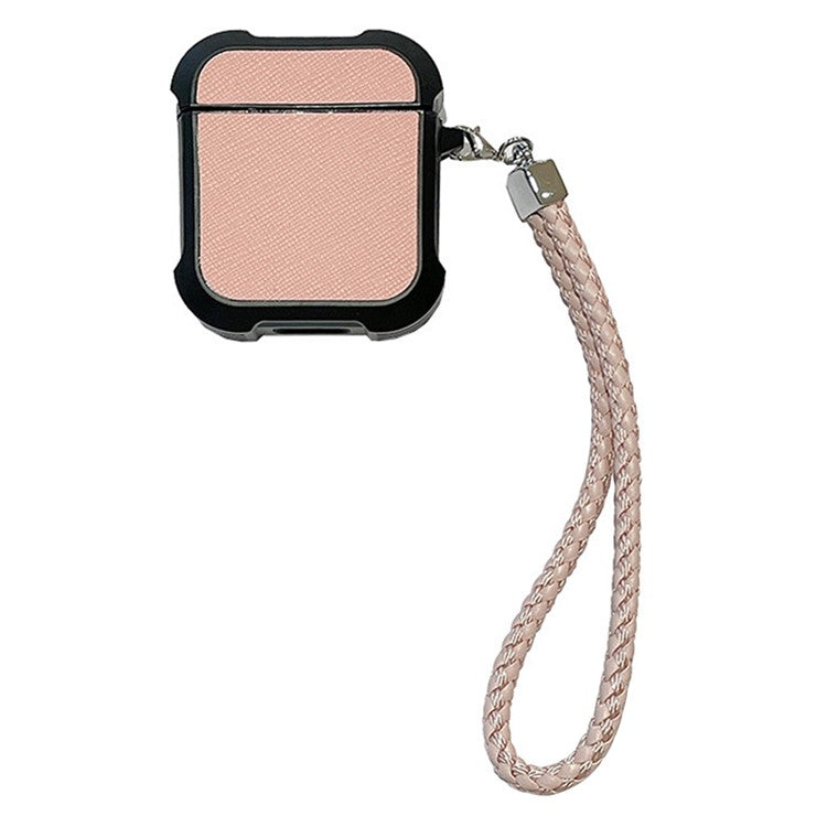 For Apple AirPods with Charging Case (2016) / (2019) /  AirPods with Wireless Charging Case (2019) TPU Sleeve Case with Wrist Strap - Pink