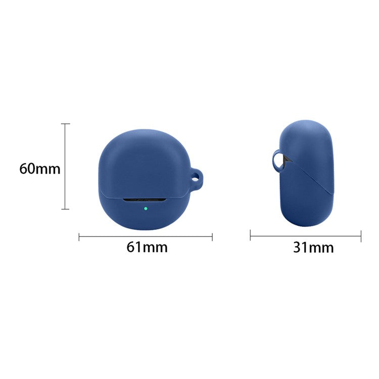 For SoundPEATS Air5 Earphone Silicone Case Earbud Cover with Anti-Loss Hanging Buckle - Dark Blue