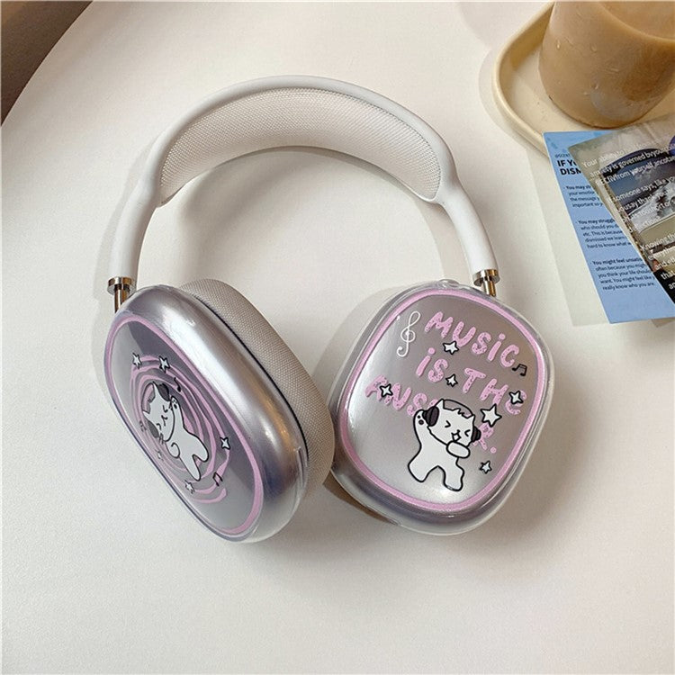 1Pair Protective Case for AirPods Max 2024 (USB-C) / Max Headphone Drop-Resistance TPU Sleeve - Music Cat