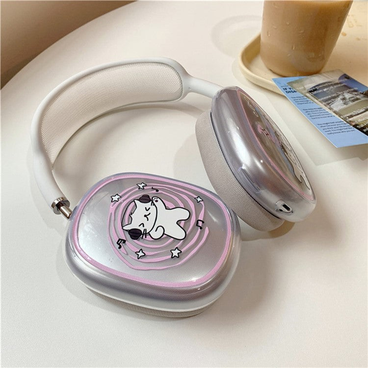 1Pair Protective Case for AirPods Max 2024 (USB-C) / Max Headphone Drop-Resistance TPU Sleeve - Music Cat