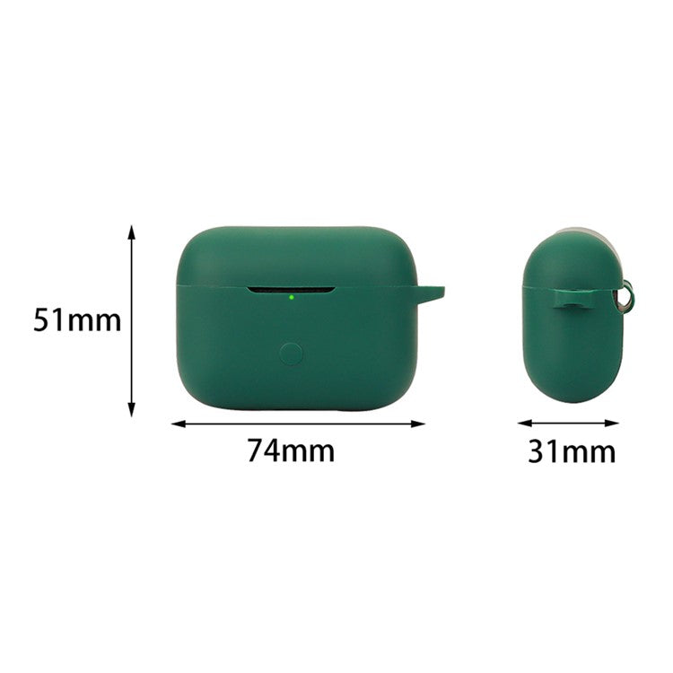 For Marshall Motif II A.N.C. Earbuds Silicone Carrying Cover with Anti-Lost Buckle - Blackish Green