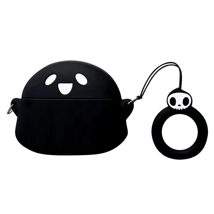 Protective Cover for Lenovo LP19 Cartoon Bluetooth Earphone Soft Silicone Case - Black Ghost