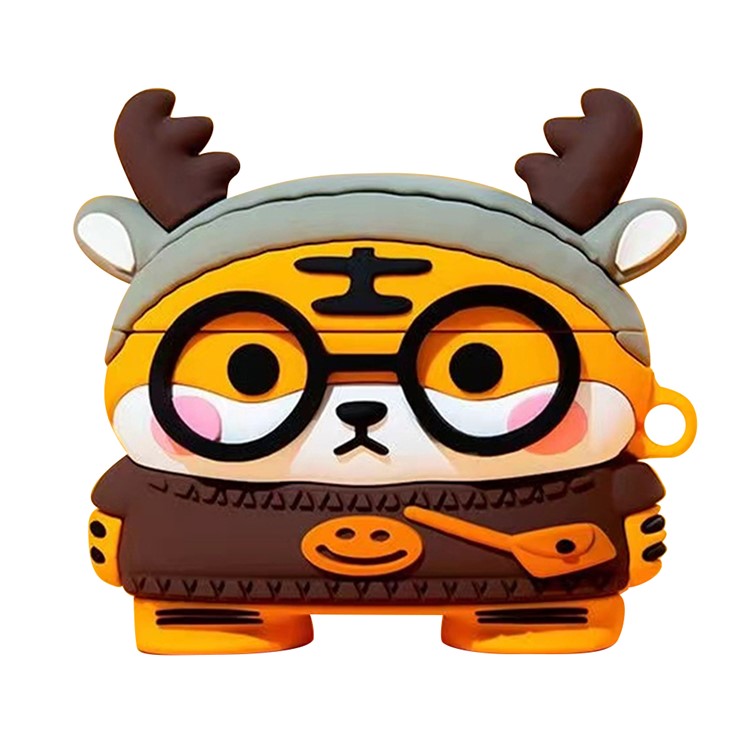 Protective Cover for Lenovo LP19 Cartoon Bluetooth Earphone Soft Silicone Case - Deer-horned Tiger