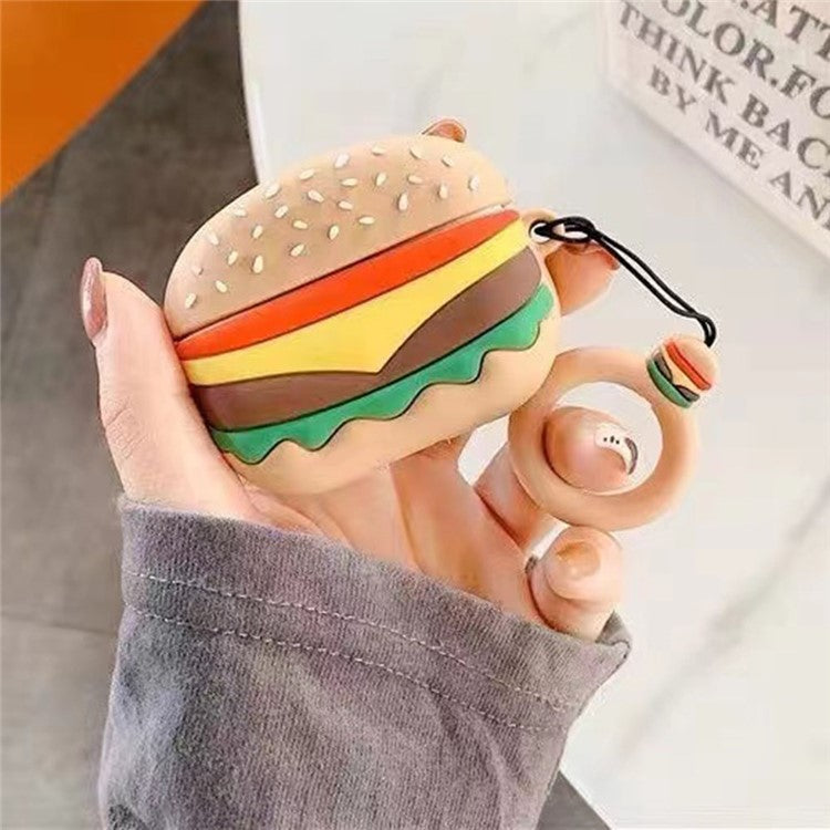 Protective Cover for Lenovo LP19 Cartoon Bluetooth Earphone Soft Silicone Case - Hamburger