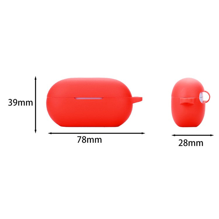 For Beats Solo Buds Earphone Case Anti Dust Silicone Sleeve Cover with Buckle - Red