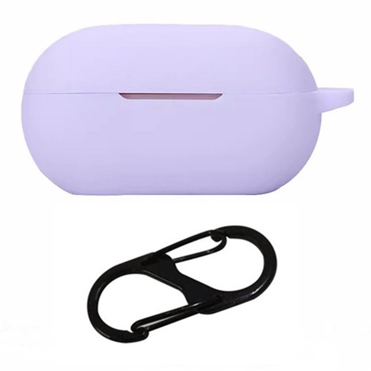 For Beats Solo Buds Earphone Case Anti Dust Silicone Sleeve Cover with Buckle - Purple