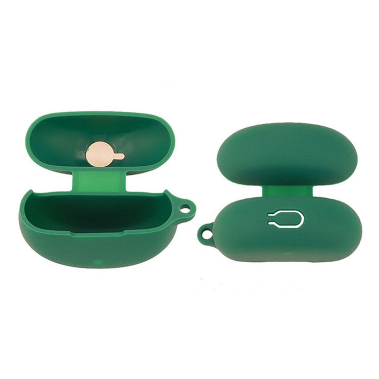 For OnePlus Nord Buds 3 Pro Case Soft Silicone Shockproof Earphone Sleeve Cover with Buckle - Matcha Green