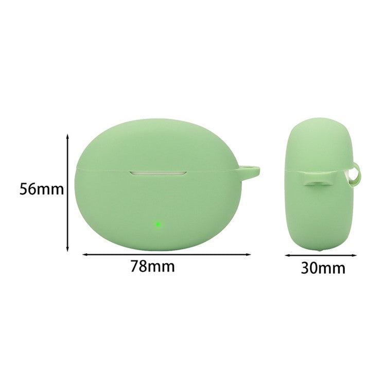 For OnePlus Nord Buds 3 Pro Case Soft Silicone Shockproof Earphone Sleeve Cover with Buckle - Matcha Green