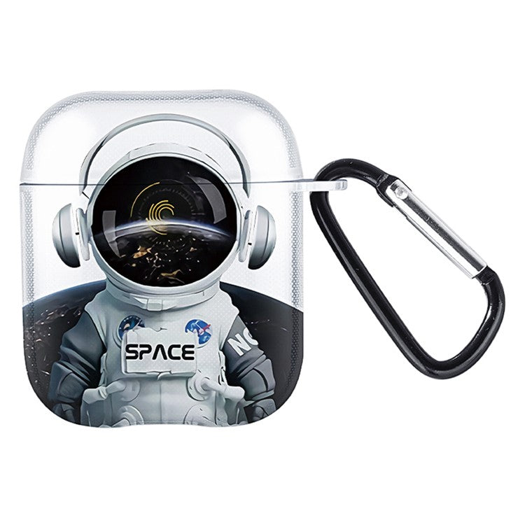 For Apple AirPods with Charging Case (2016) / (2019) / AirPods with Wireless Charging Case (2019) Headset TPU Case - Spaceman / Transparent