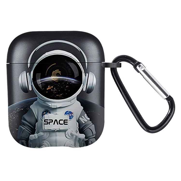 For Apple AirPods with Charging Case (2016) / (2019) / AirPods with Wireless Charging Case (2019) Headset TPU Case - Spaceman / Black