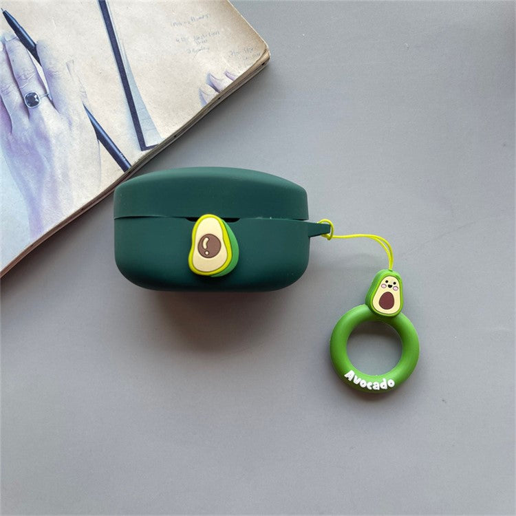 For Beats Solo Buds Wireless Bluetooth Earbuds Cartoon Fruit Silicone Case with Loop Strap - Style A