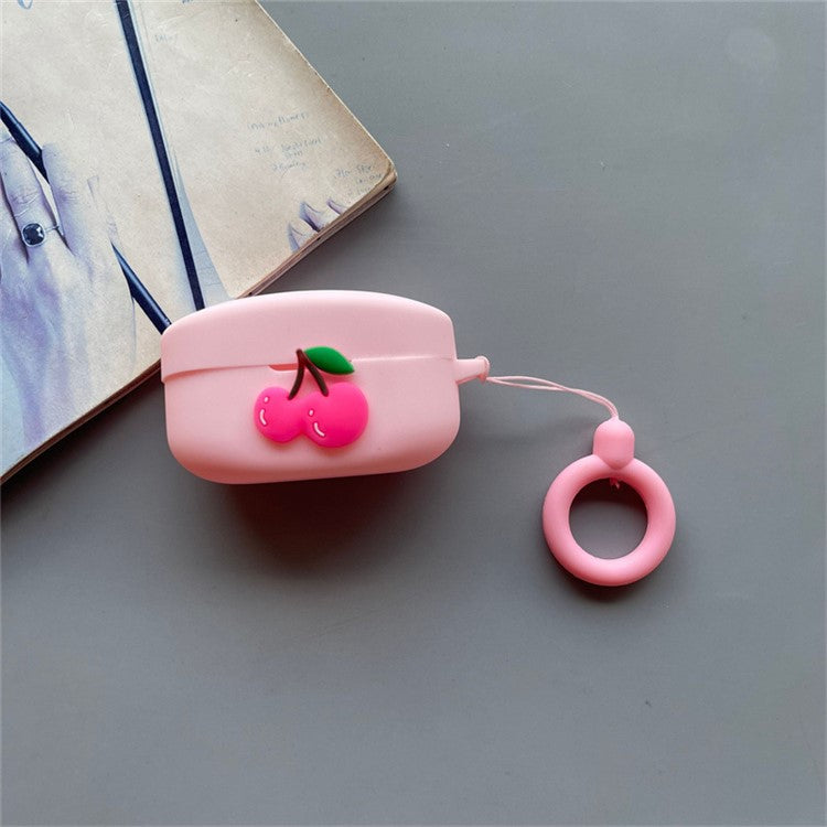 For Beats Solo Buds Wireless Bluetooth Earbuds Cartoon Fruit Silicone Case with Loop Strap - Style F