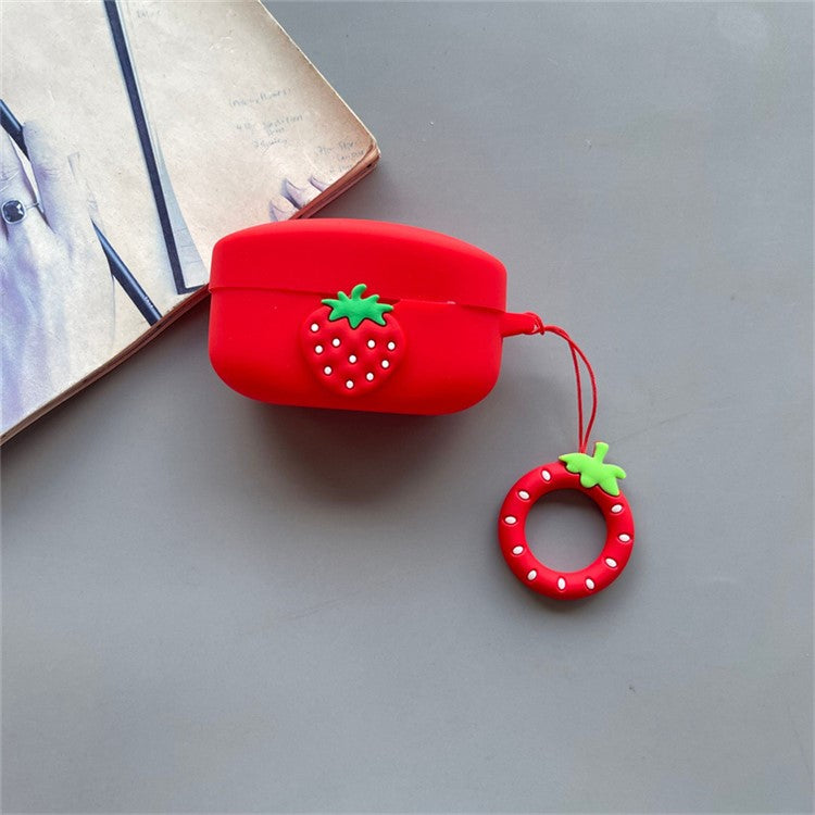 For Beats Solo Buds Wireless Bluetooth Earbuds Cartoon Fruit Silicone Case with Loop Strap - Style I