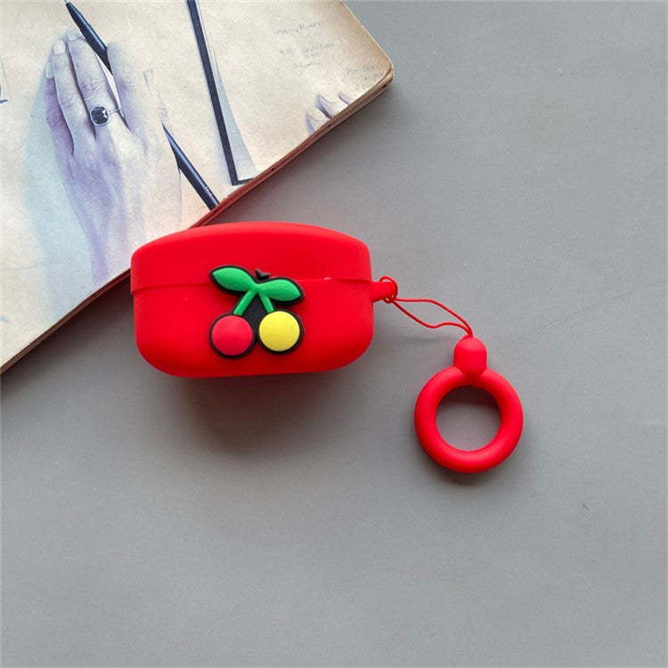 For Beats Solo Buds Wireless Bluetooth Earbuds Cartoon Fruit Silicone Case with Loop Strap - Style J