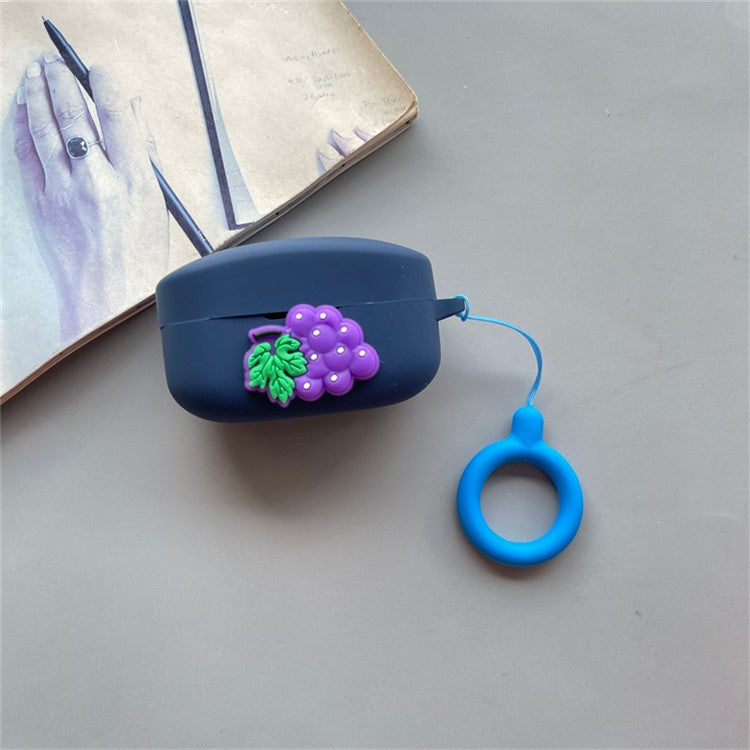 For Beats Solo Buds Wireless Bluetooth Earbuds Cartoon Fruit Silicone Case with Loop Strap - Style P