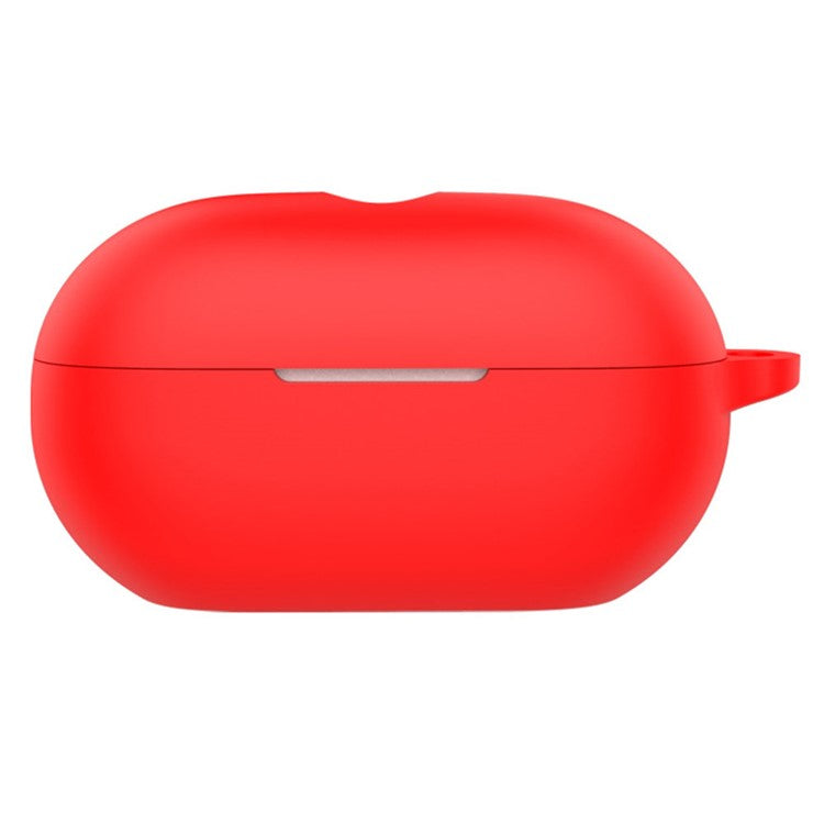 For Beats Solo Buds Silicone Case Anti-scratch Bluetooth Headphone Cover with Hanging Buckle - Red