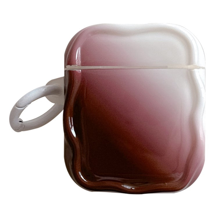 For Apple AirPods with Wireless Charging Case (2019) / AirPods with Charging Case (2019) / (2016) IMD Earphone TPU Case with Buckle - Wine Red