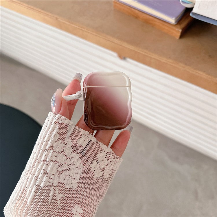 For Apple AirPods with Wireless Charging Case (2019) / AirPods with Charging Case (2019) / (2016) IMD Earphone TPU Case with Buckle - Wine Red