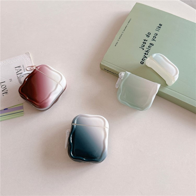 For Apple AirPods with Wireless Charging Case (2019) / AirPods with Charging Case (2019) / (2016) IMD Earphone TPU Case with Buckle - Wine Red