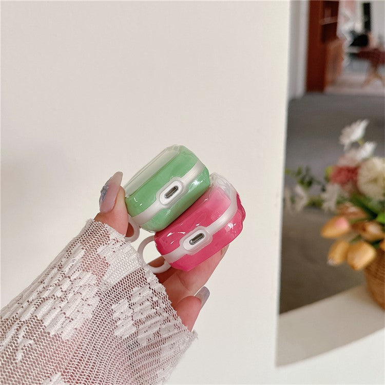 For Apple AirPods with Wireless Charging Case (2019) / AirPods with Charging Case (2019) / (2016) IMD Earphone TPU Case with Buckle - Rose