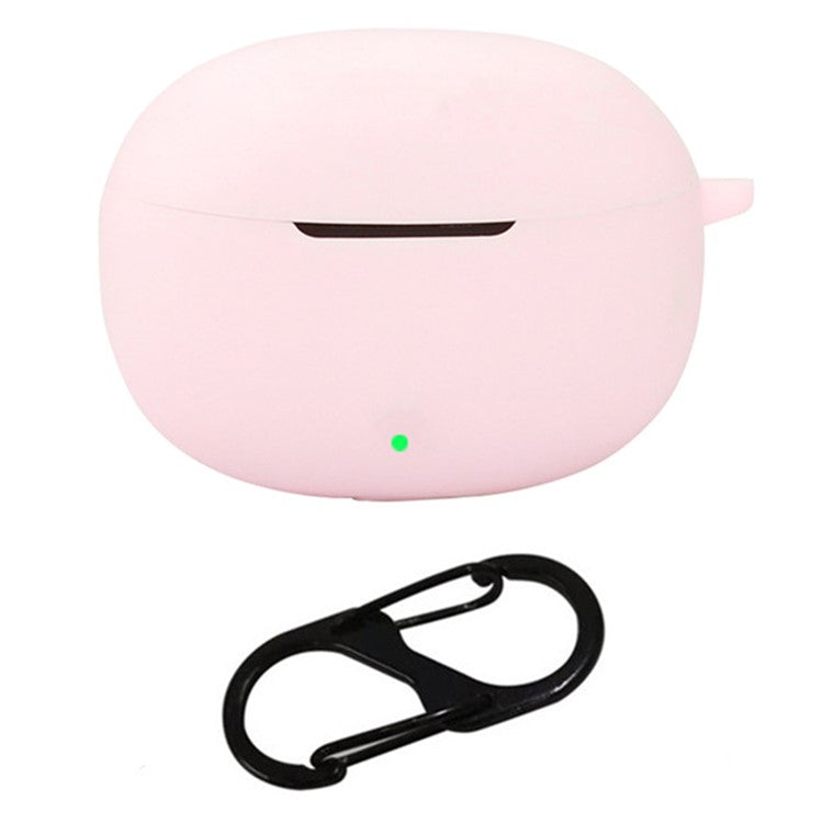 For vivo iQOO TWS 1i Case Soft Silicone Bluetooth Earphone Protective Cover with Buckle - Pink