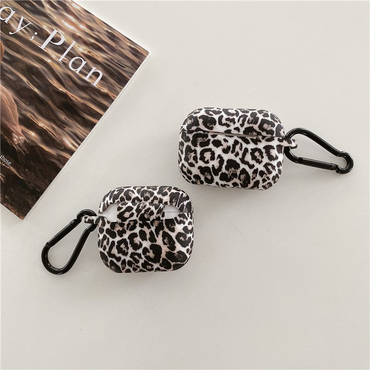 For Apple AirPods Pro 2 Charging Case Cover Leopard Print Pattern TWS Earbuds Silicone Case with Buckle