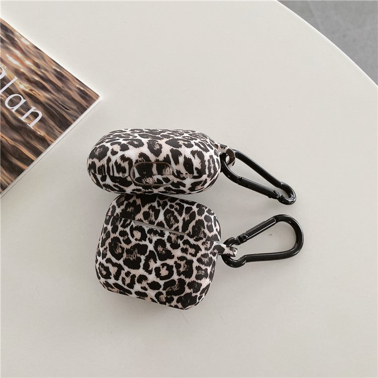 For Apple AirPods Pro 2 Charging Case Cover Leopard Print Pattern TWS Earbuds Silicone Case with Buckle