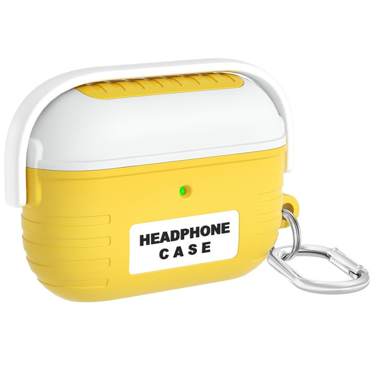 For Apple AirPods 3 Bluetooth Earphones Anti-Drop Silicone Case with Hanging Buckle - Yellow