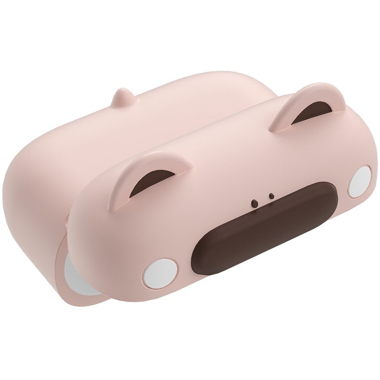 For Apple AirPods Pro 2 / AirPods Pro Bluetooth Earphones Cartoon Animal Liquid Silicone Case with Hanging Buckle - Pink