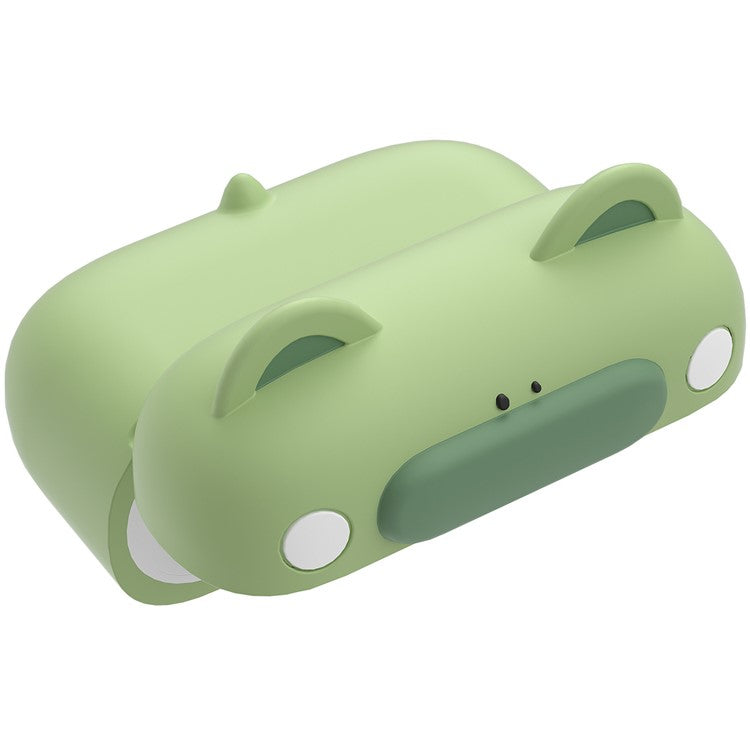 For Apple AirPods Pro 2 / AirPods Pro Bluetooth Earphones Cartoon Animal Liquid Silicone Case with Hanging Buckle - Green