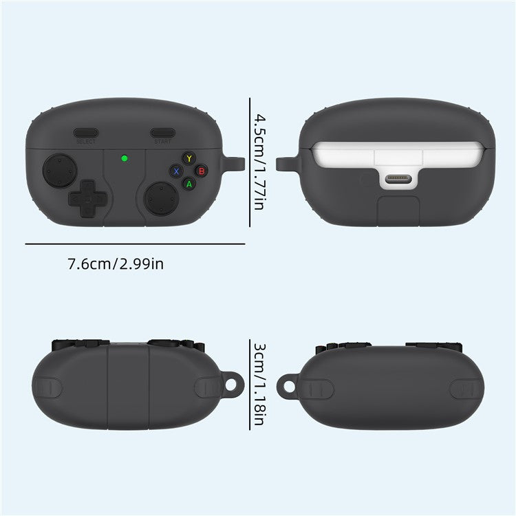 For Sony WF-1000XM5 Game Console Design Bluetooth Earphone Cover Liquid Silicone Anti-Drop Case - Dark Grey