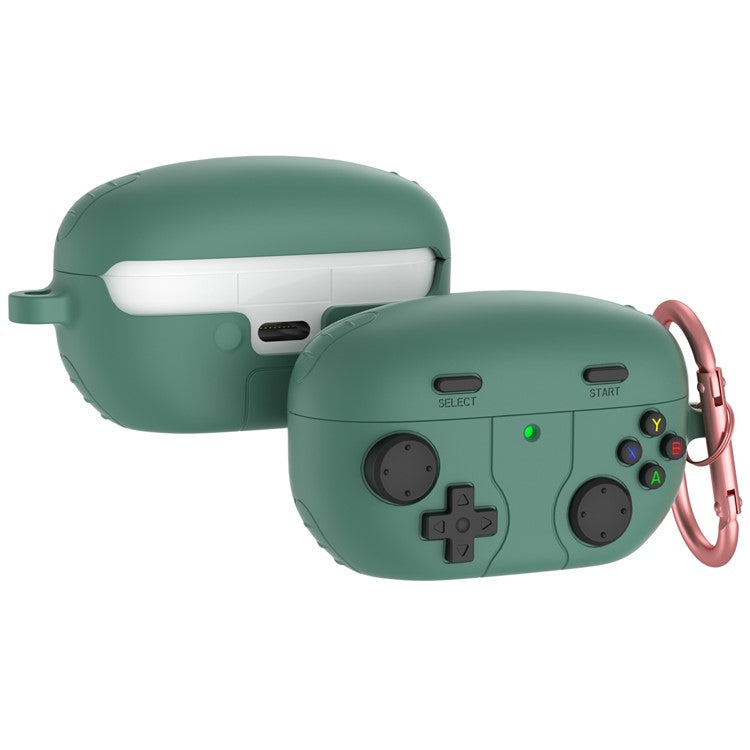 For Sony WF-1000XM5 Game Console Design Bluetooth Earphone Cover Liquid Silicone Anti-drop Case - Green