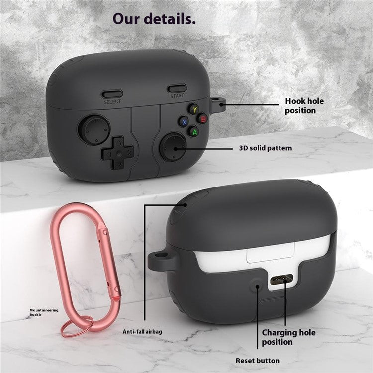 For Sony Linkbuds S Retro Game Console Design Bluetooth Earphone Liquid Silicone Cover - Dark Grey