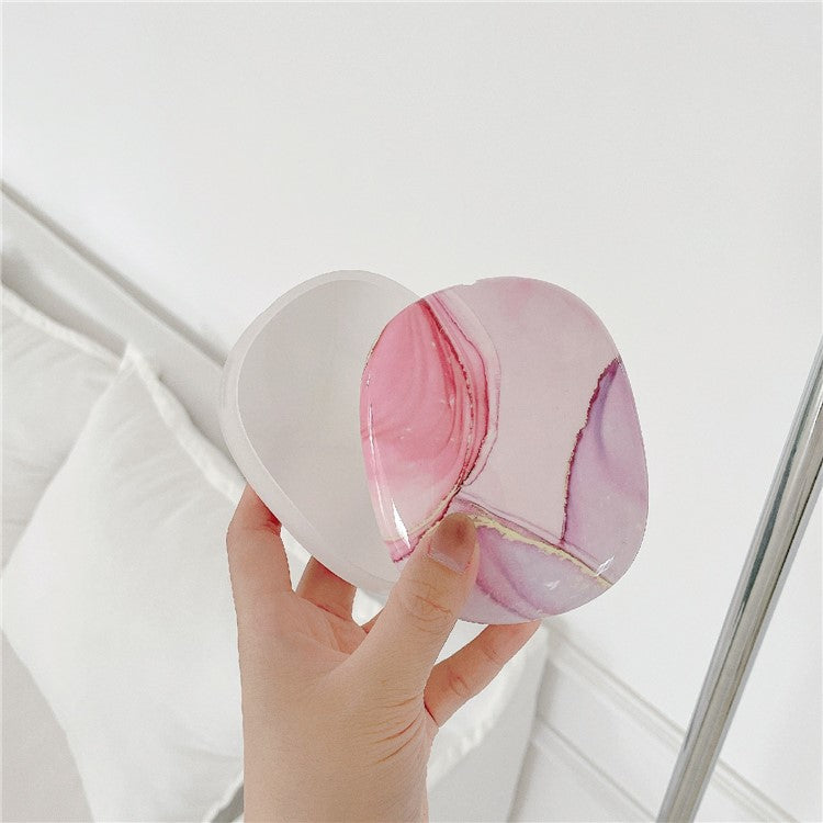 Pattern Printing Soft Silicone Headphone Protective Case Shell for Airpods Max - Pink Marble