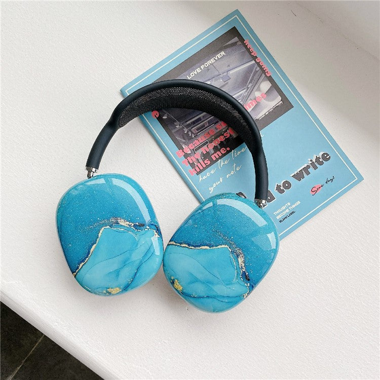 Pattern Printing Soft Silicone Headphone Protective Case Shell for Airpods Max - Blue Marble