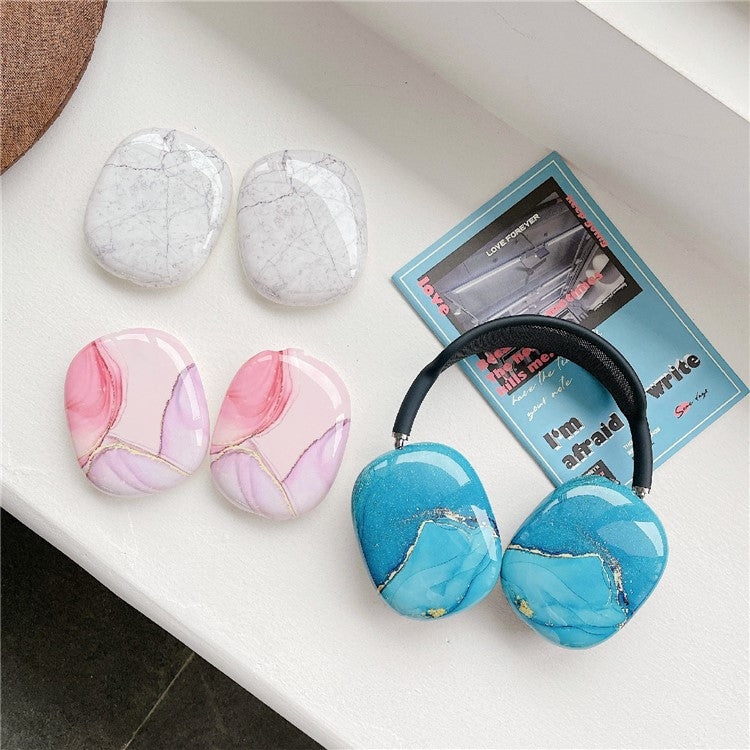 Pattern Printing Soft Silicone Headphone Protective Case Shell for Airpods Max - Blue Marble