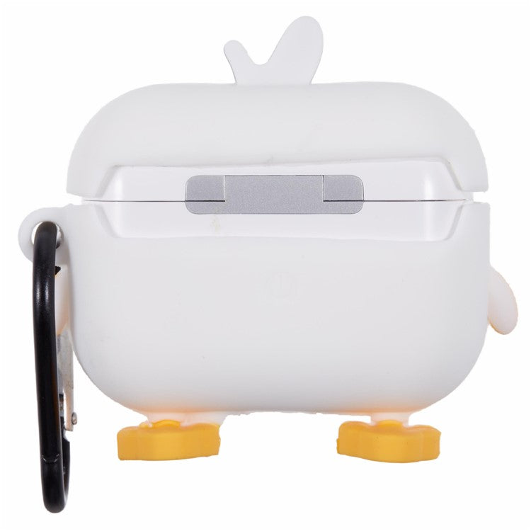 Silicone Cover for Apple AirPods Pro Cartoon Duck Bluetooth Earphones Protective Case with Carabiner - Duck+Bag