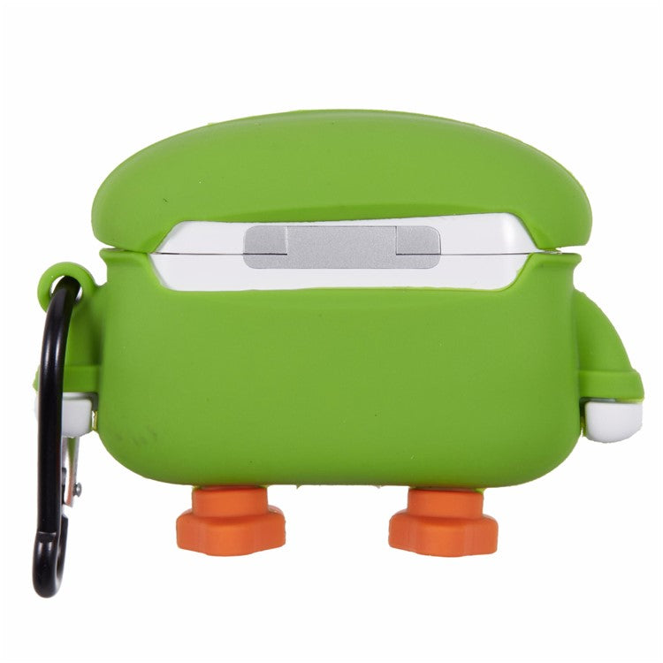 Silicone Cover for Apple AirPods Pro Raincoat Duck Bluetooth Earphones Protective Case with Carabiner