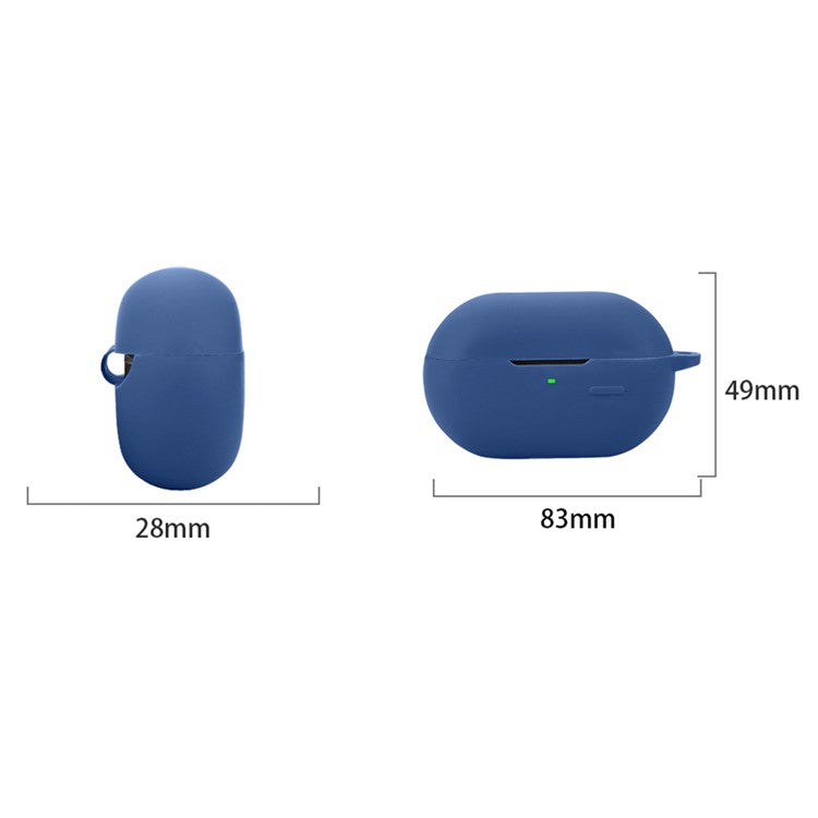 For SoundPEATS Pearlclip Case Bluetooth Earphone Silicone Cover with Anti-Lost Buckle - Dark Blue