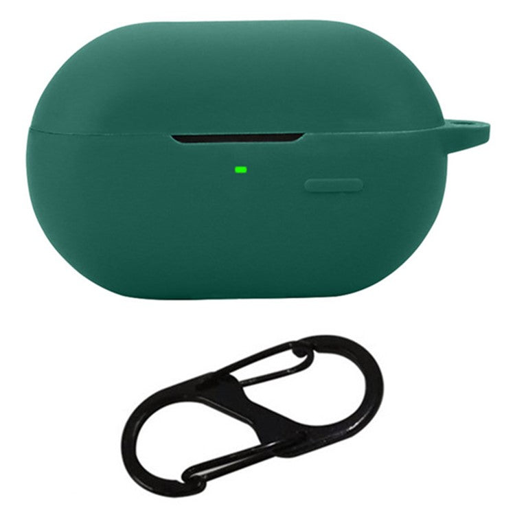 For SoundPEATS PearlClip Case Bluetooth Earphone Silicone Cover with Anti-Lost Buckle - Blackish Green