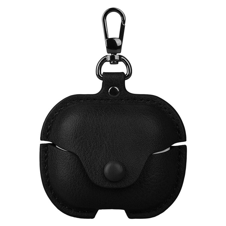 For Samsung Galaxy Buds3 Protective Case Leather+PC Earphone Cover - Black